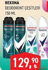 REXONA DEODORANT ÇEŞİTLERİ 150 ML REXONA DEODORANT ÇEŞİTLERİ 150 ML